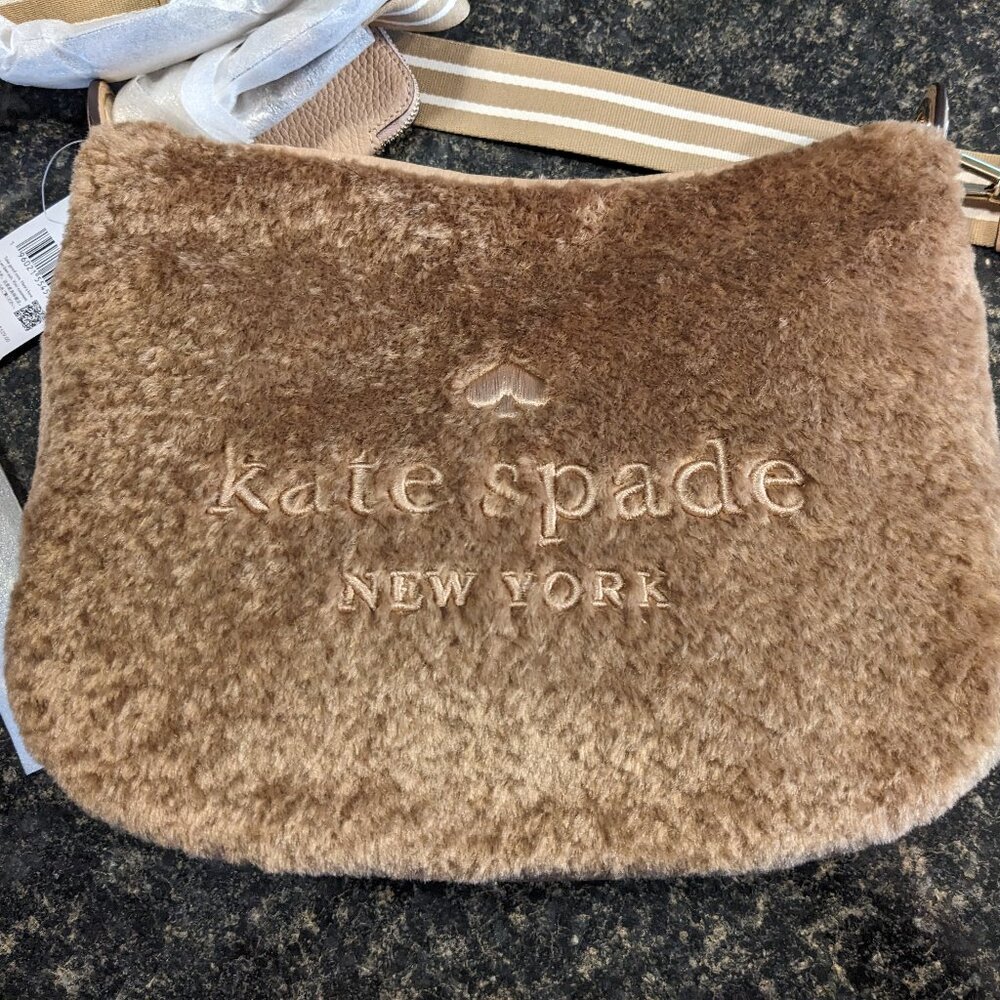 Kate Spade Rosie Faux Fur Medium Crossbody with Coin purse - NEW